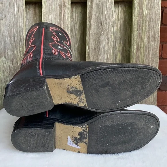 SOLD Justin Boots Steer Head Short Cowgirl Cowboy Western Boots Fits Women’s 7 - Picture 5 of 8